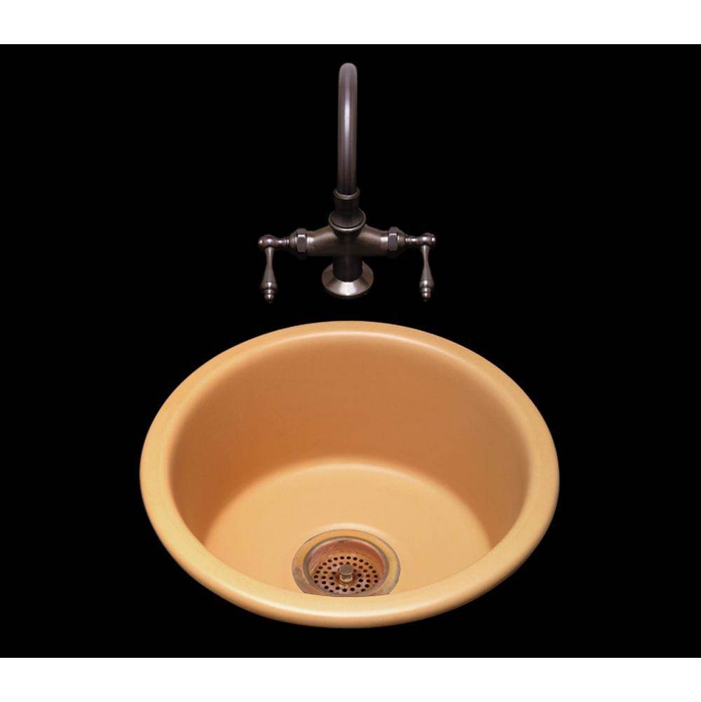 Alno Selena, Single Glazed Round Bar/Prep Sink With Plain Bowl, 3.5'' Drain Opening, Drop In