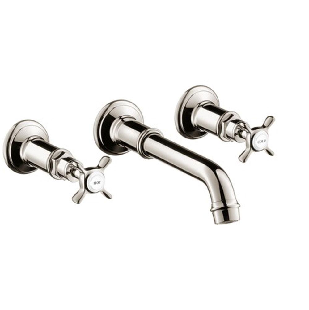 Axor Montreux Wall-Mounted Widespread Faucet Trim with Cross Handles, 1.2 GPM in Polished Nickel
