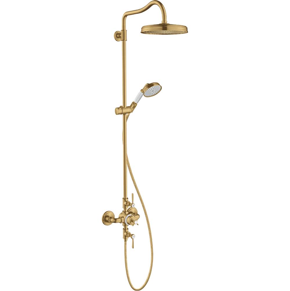 Axor Montreux Showerpipe 240 1-Jet, 1.8 GPM in Brushed Gold Optic