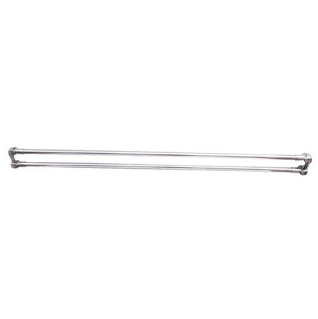 Barclay 48'' Straight Double ShowerCurtain Rod w/ Flanges-WH