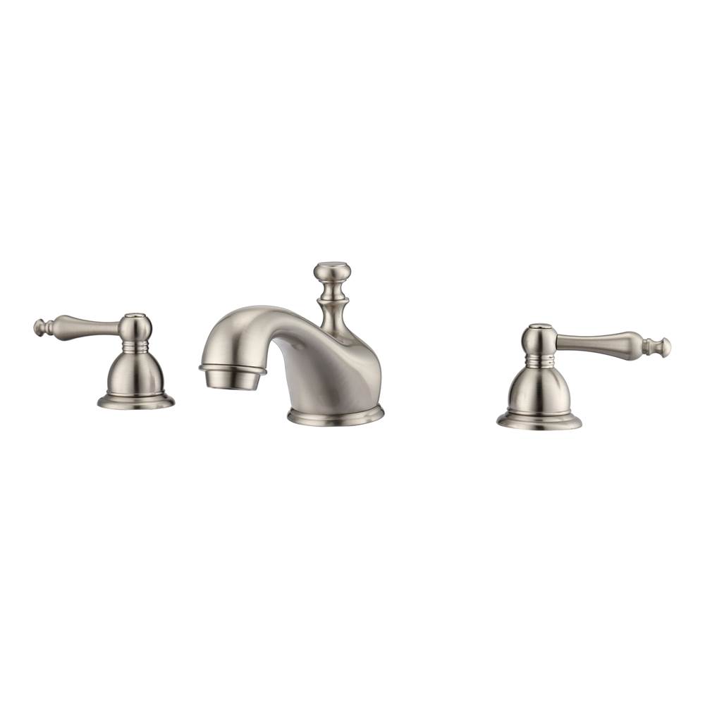 Barclay Marsala 8''cc Lav Faucet, withHoses, Metal Lever Handles, BN