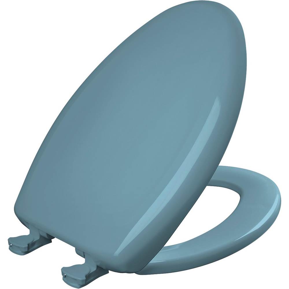 Bemis Elongated Plastic Toilet Seat with WhisperClose with EasyClean & Change Hinge and STA-TITE in Regency Blue