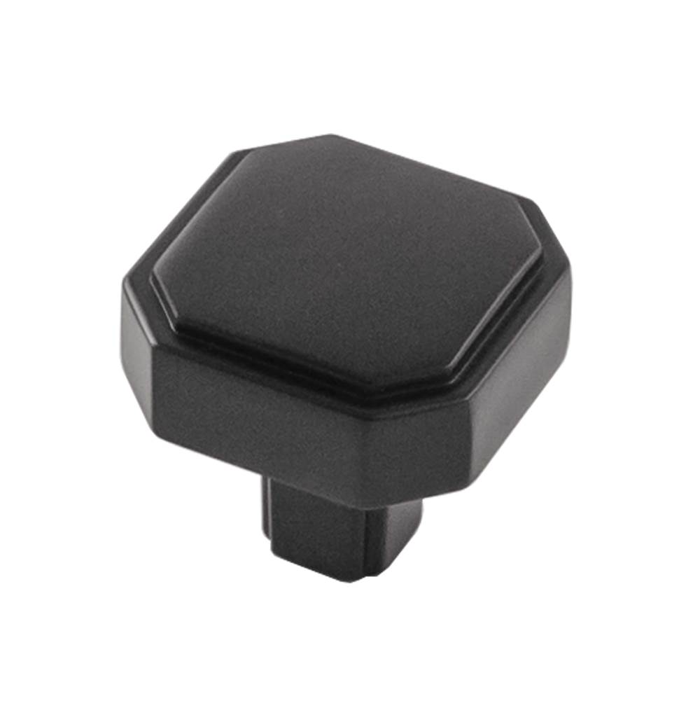 Belwith Keeler Monroe Collection Knob 1-5/16 Inch x 1-5/16 Inch Matte Black Finish