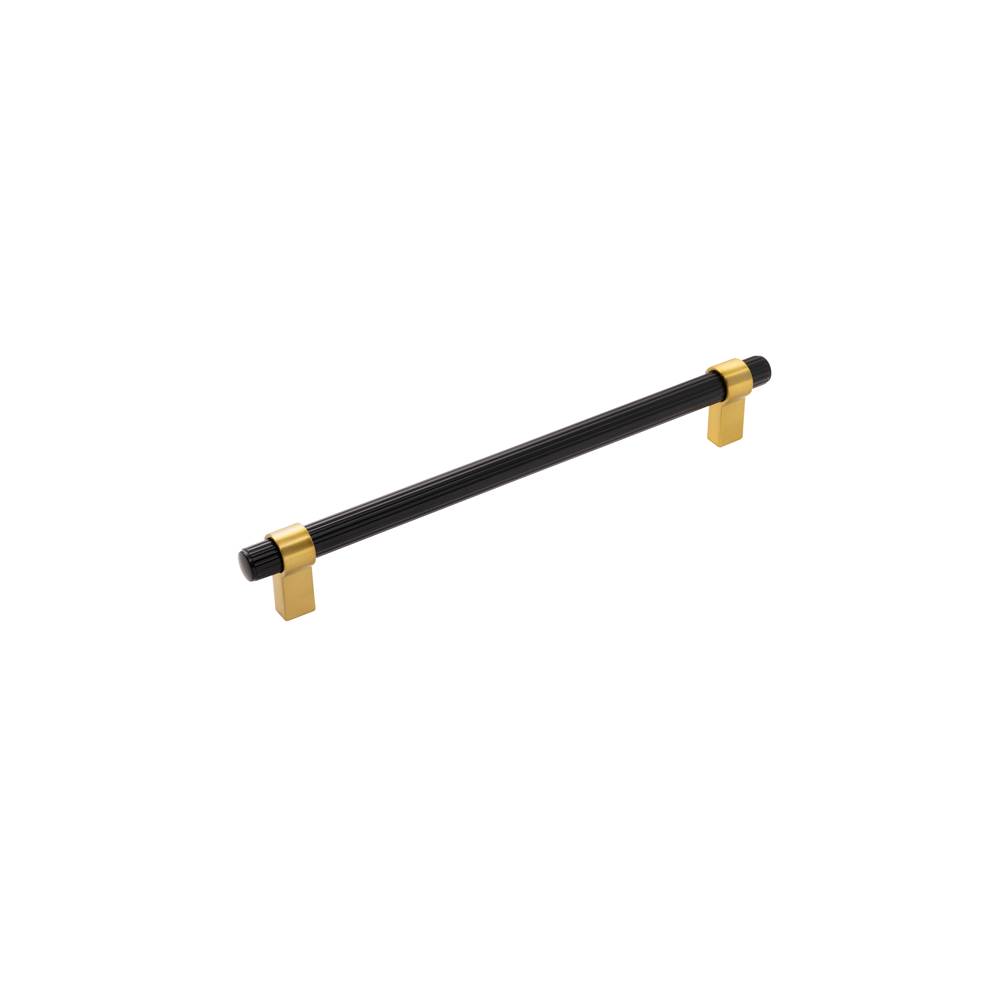 Belwith Keeler Sinclaire Collection Appliance Pull 12 Inch Center to Center Matte Black and Brushed Golden Brass Finish