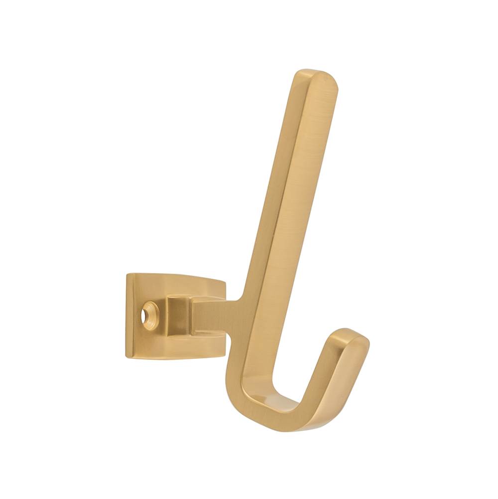 Belwith Keeler Brighton Collection Hook 1-1/2 Inch Center to Center Brushed Golden Brass Finish