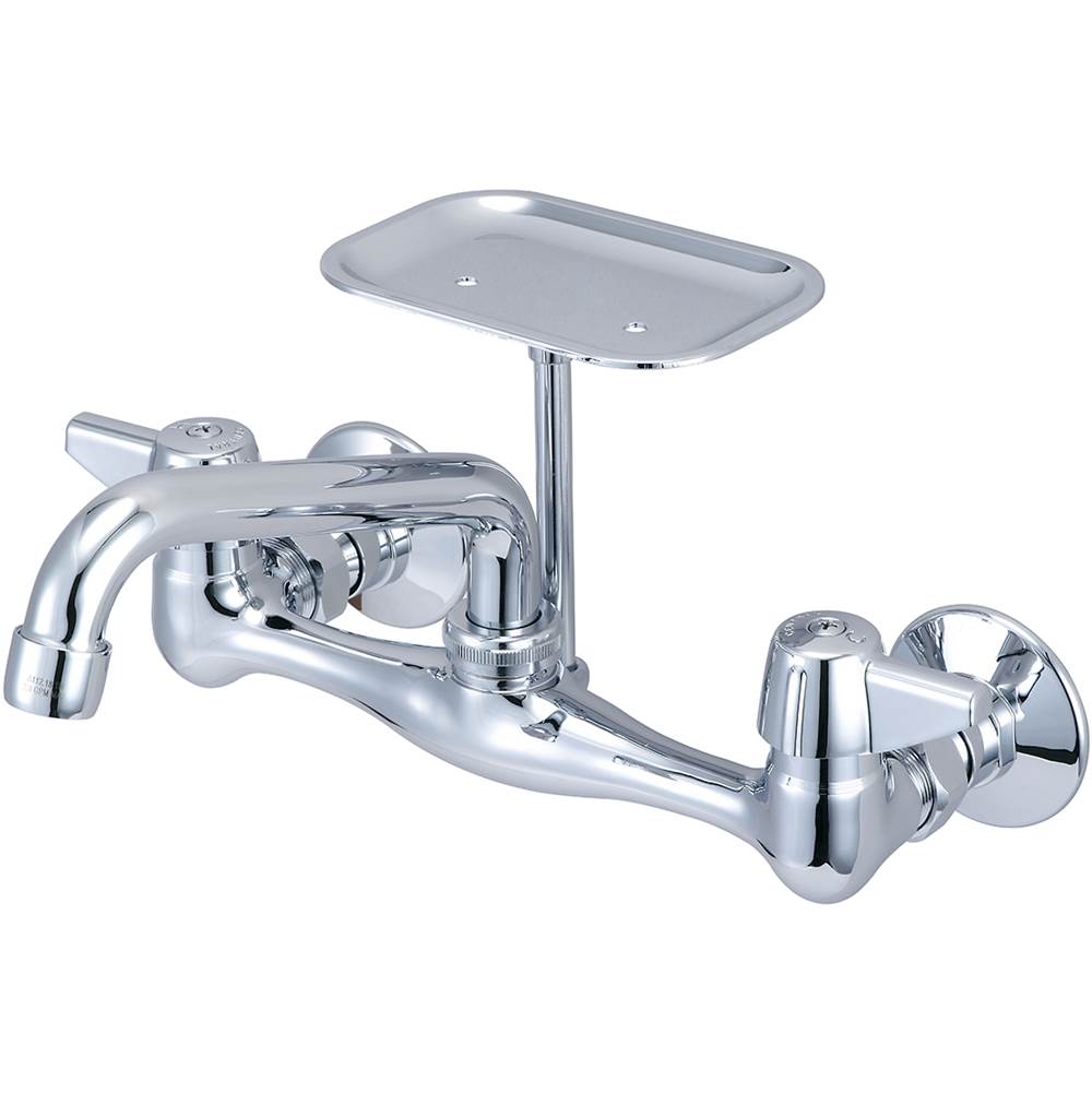Central Brass Kitchen-Wallmount 7-7/8'' To 8-1/8'' Two Canopy Hdls 6'' Tube Spt Soap Dish-Pc