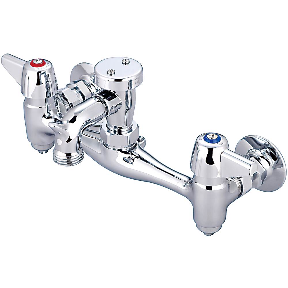 Central Brass Service Sink-7-7/8'' To 8-1/8'' Two Canopy Hdls 2-1/2'' Rigid Spt Integ Stops Ceramic Cart-Pc