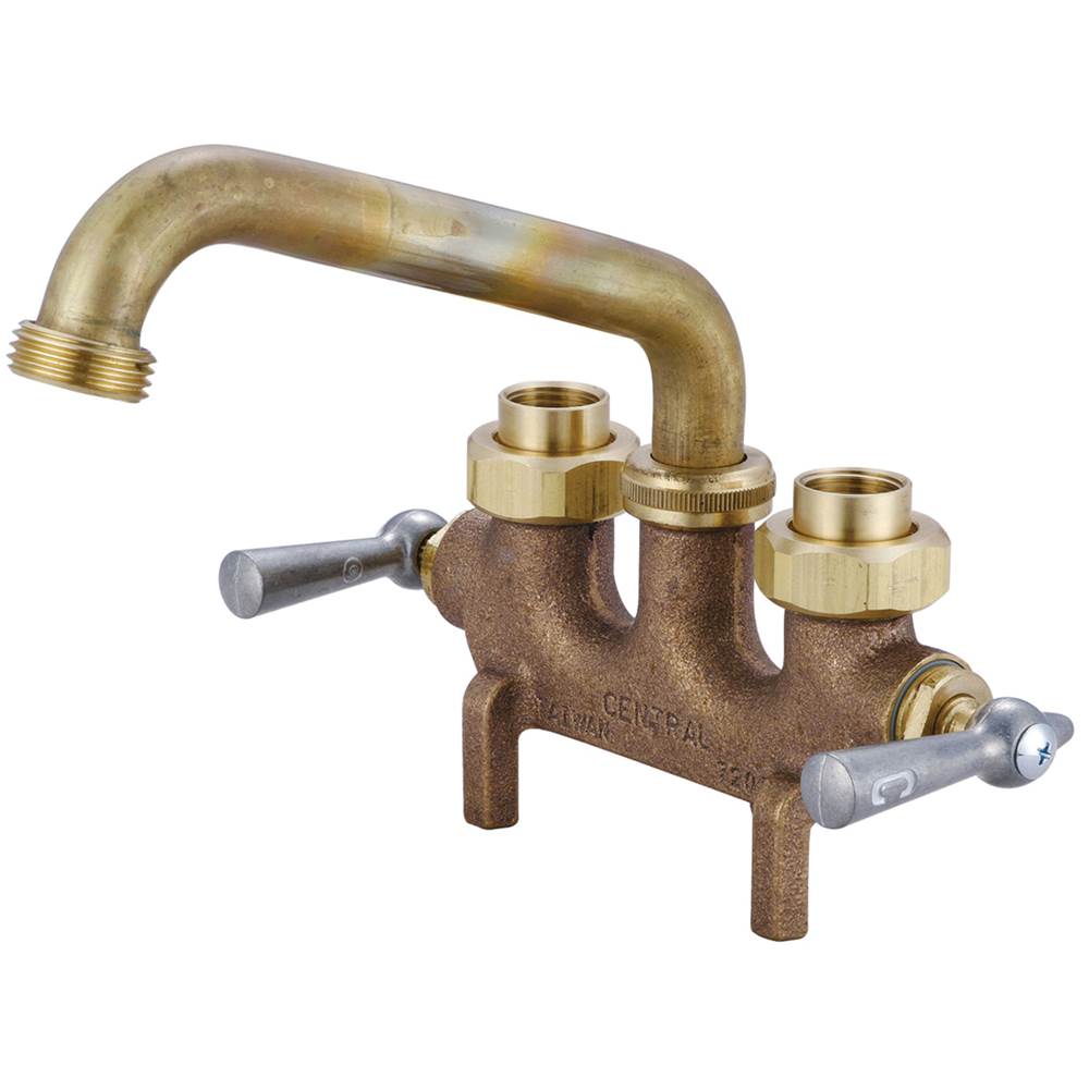Central Brass LAUNDRY-3-1/2'' CNTRS TWO LVR HDLS 6'' TUBE SPT 1/2'' COMBO UNION STRADDLE LEGS-ROUGH