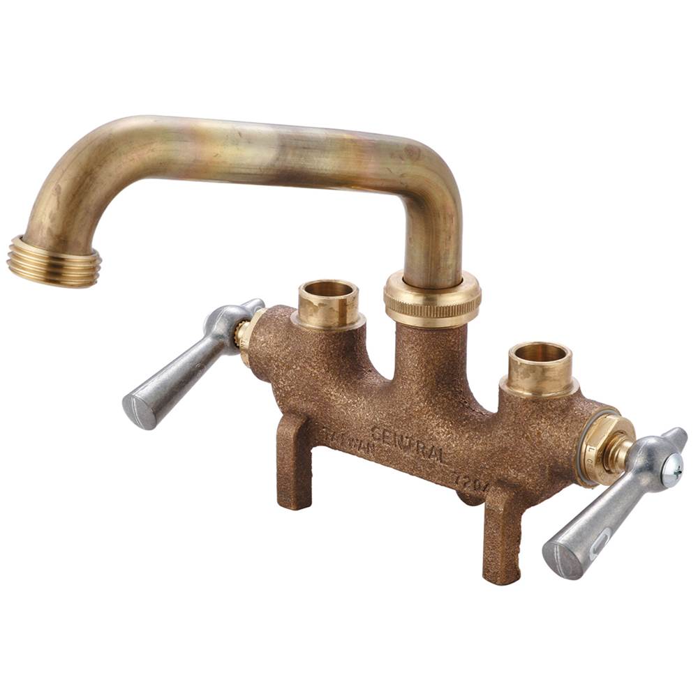 Central Brass LAUNDRY-3-1/2'' CNTRS TWO LVR HDLS 6'' TUBE SPT 1/2'' DIRECT SWEAT STRADDLE LEGS-ROUGH