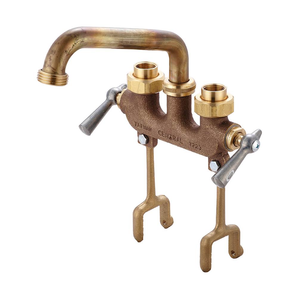 Central Brass LAUNDRY-3-1/2'' CNTRS TWO LVR HDLS 6'' TUBE SPT 1/2'' COMBO UNION EXT. STRADDLE LEGS-ROUGH