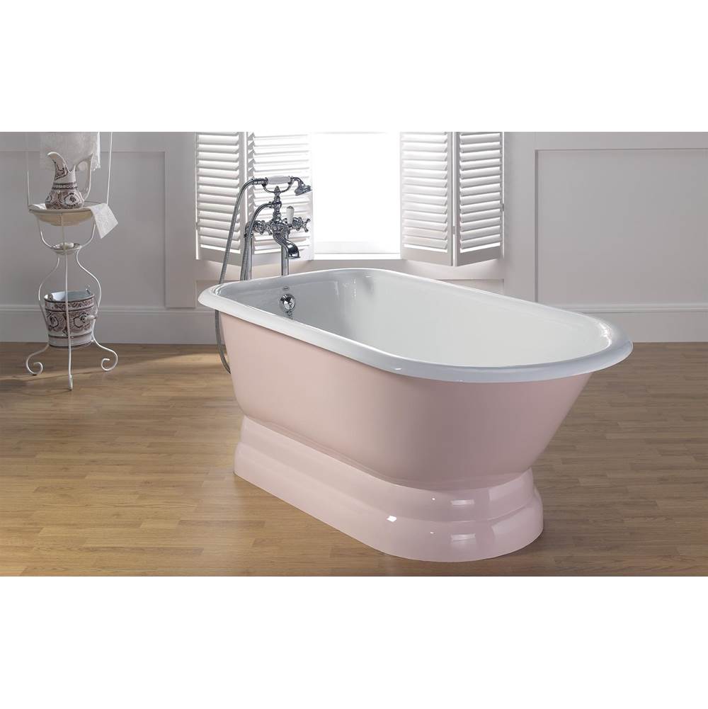 Cheviot Products TRADITIONAL Cast Iron Bathtub with Pedestal Base and Faucet Holes