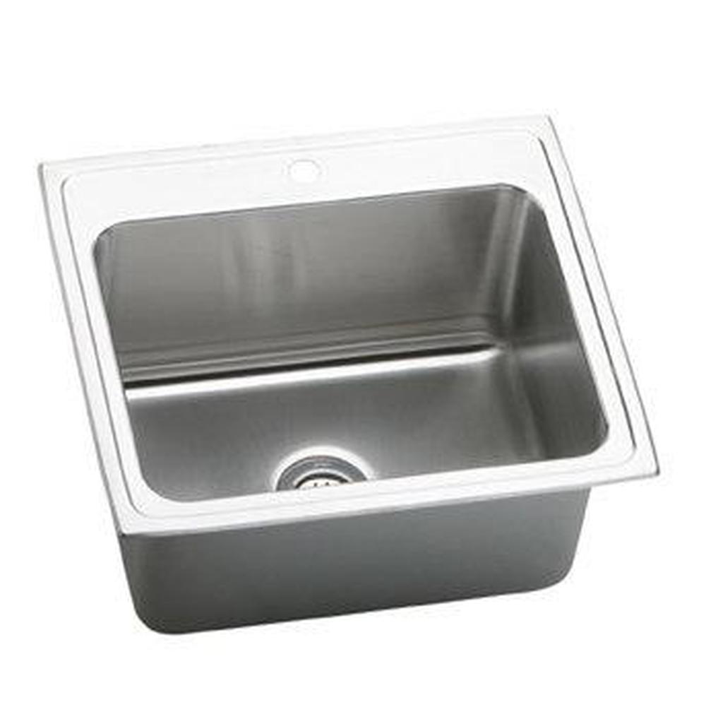 Elkay Lustertone Classic Stainless Steel 25'' x 22'' x 12-1/8'', Single Bowl Drop-in Sink with Quick-clip