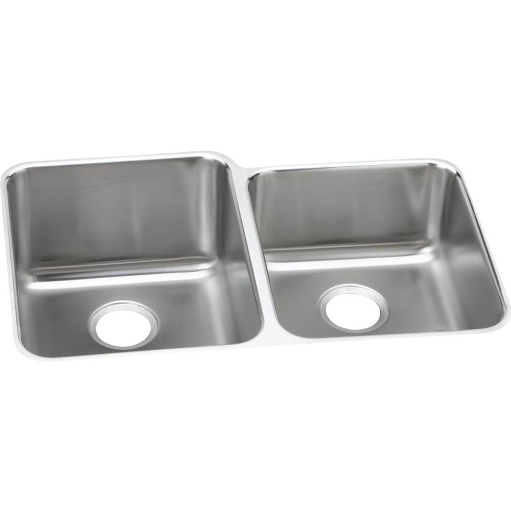 Elkay Lustertone Classic Stainless Steel 31-1/4'' x 20-1/2'' x 4-7/8'', Offset Double Bowl Undermount ADA Sink