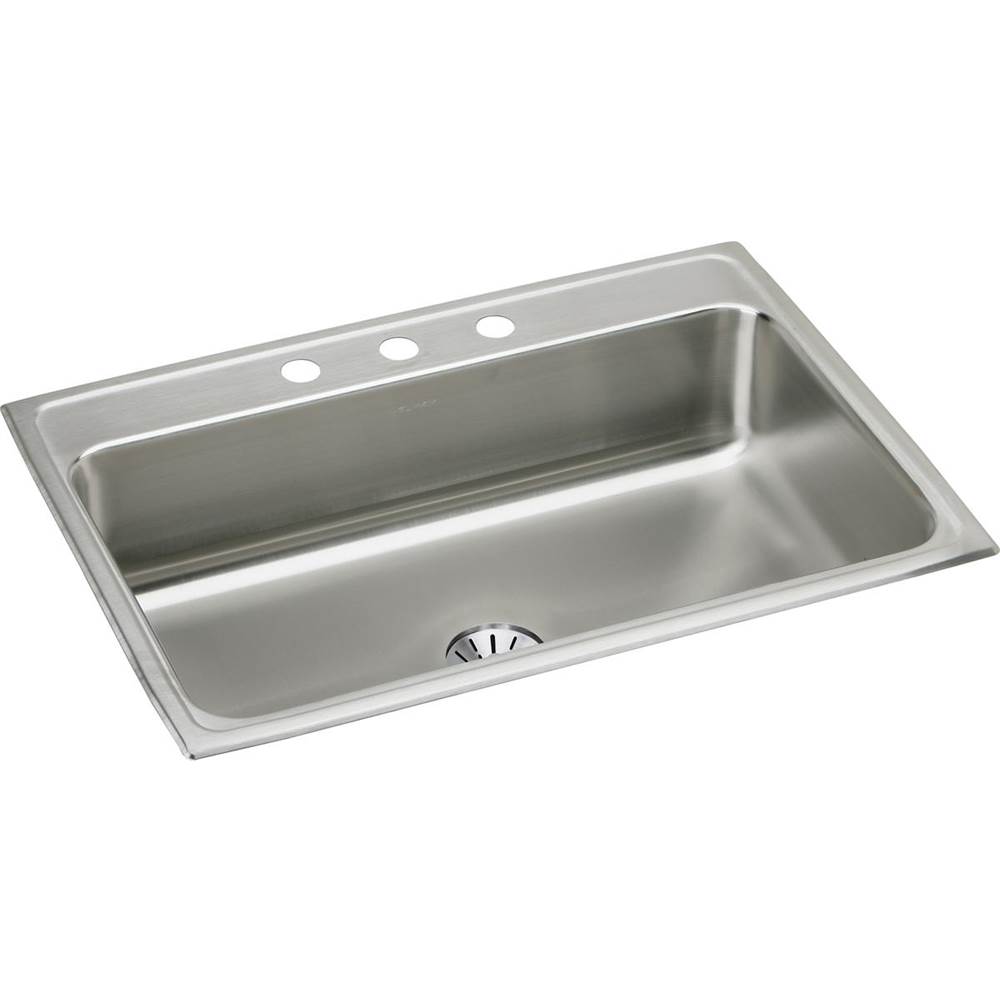 Elkay Lustertone Classic Stainless Steel 31'' x 22'' x 7-5/8'', Single Bowl Drop-in Sink with Perfect Drain