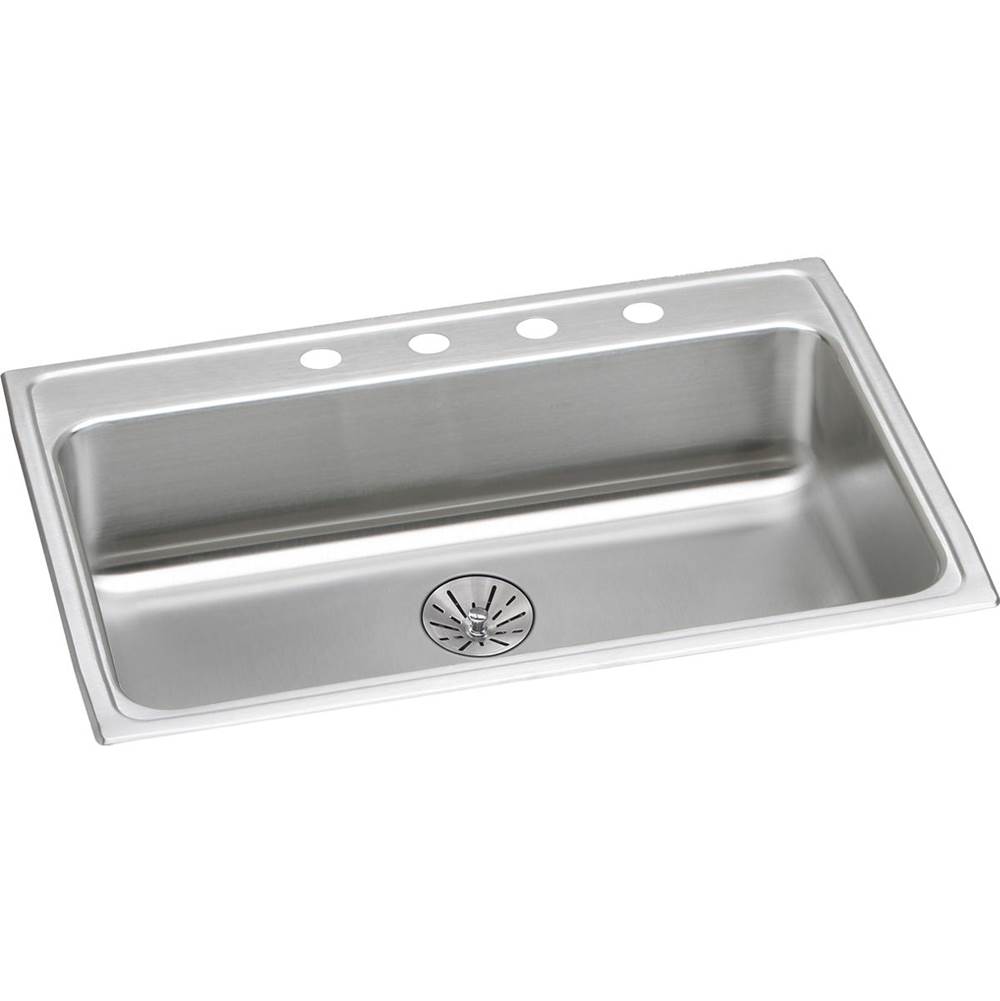 Elkay Lustertone Classic Stainless Steel 31'' x 22'' x 6-1/2'', 2-Hole Single Bowl Drop-in ADA Sink with Perfect Drain