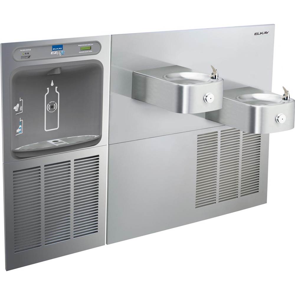 Elkay ezH2O Bottle Filling Station and Soft Sides Bi-Level Fountain, Filtered Refrigerated Stainless
