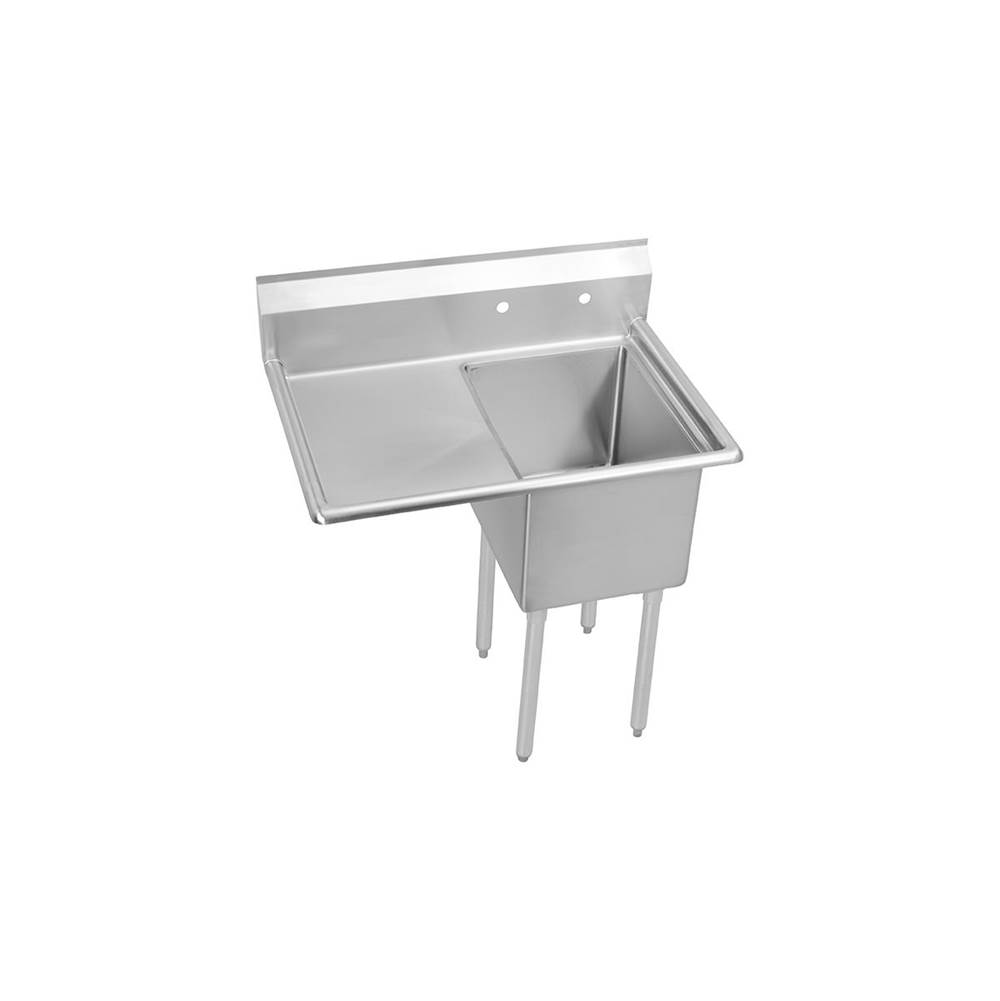 Elkay Dependabilt Stainless Steel 50-1/2'' x 29-13/16'' x 44-3/4'' 16 Gauge One Compartment Sink w/ 24'' Left Drainboard and Stainless Steel Legs
