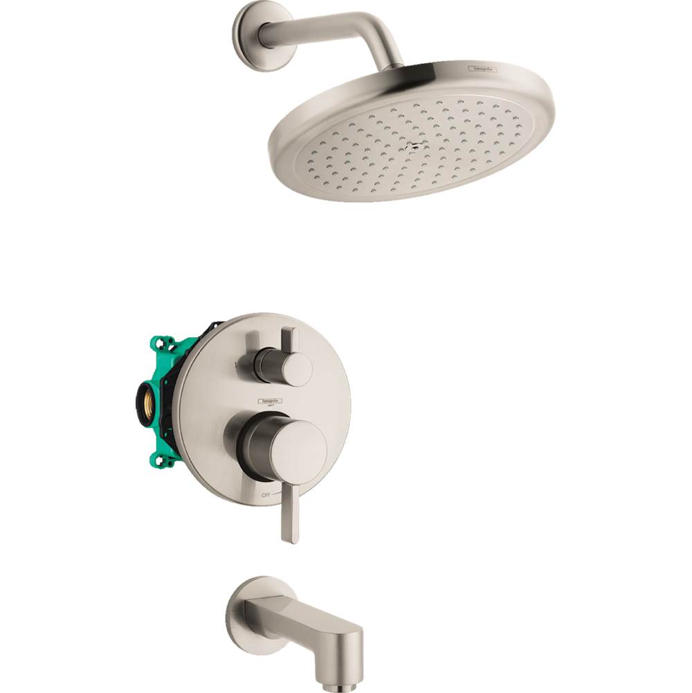 Hansgrohe Croma Pressure Balance Tub/Shower Set with Rough, 2.0 GPM  in Brushed Nickel