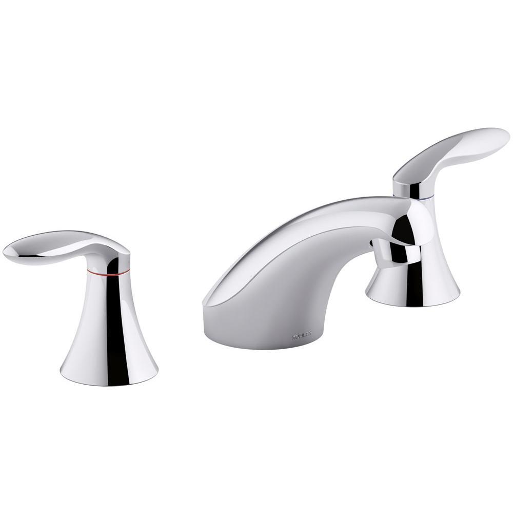 Kohler Coralais® Widespread bathroom sink faucet with lever handles, less drain and lift rod