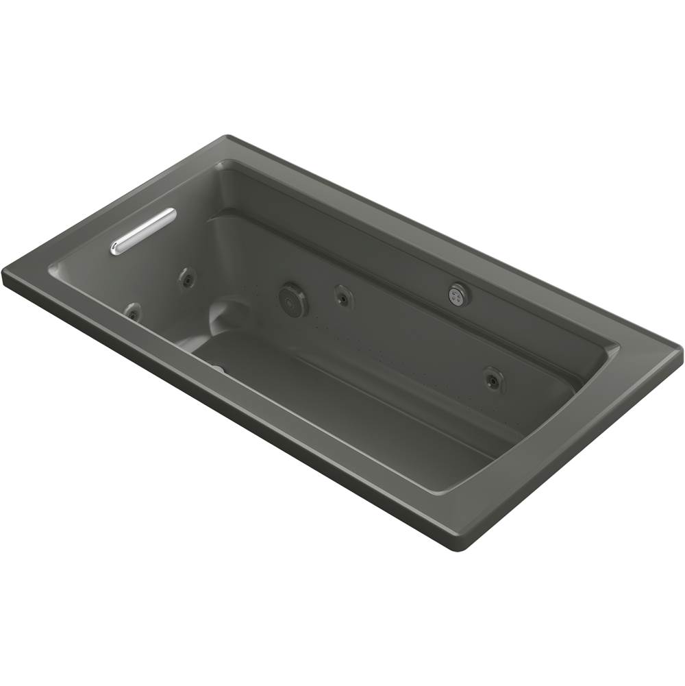 Kohler Archer® 60'' x 32'' drop-in Heated BubbleMassage™ air bath and whirlpool