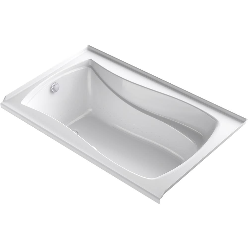 Kohler Mariposa® 60'' x 36'' integral apron Heated BubbleMassage™ air bath with Bask® heated surface and left-hand drain