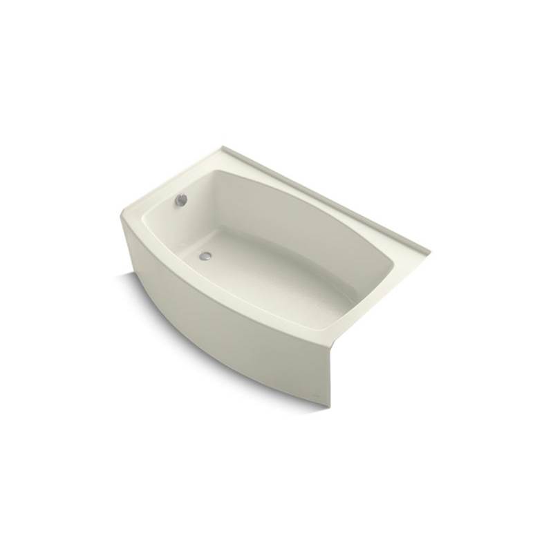Kohler Expanse® 60'' x 32'' curved alcove bath with integral flange and left-hand drain