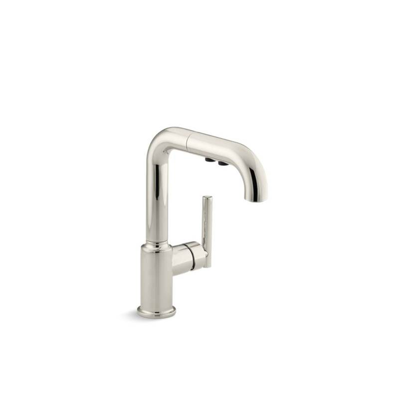 Kohler Purist® single-hole kitchen sink faucet with 7'' pull-out spout