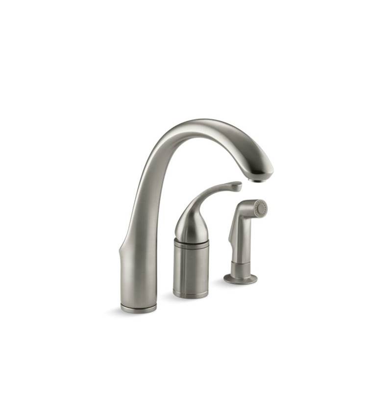 Kohler Forte® 3-hole remote valve kitchen sink faucet with 9'' spout with matching finish sidespray
