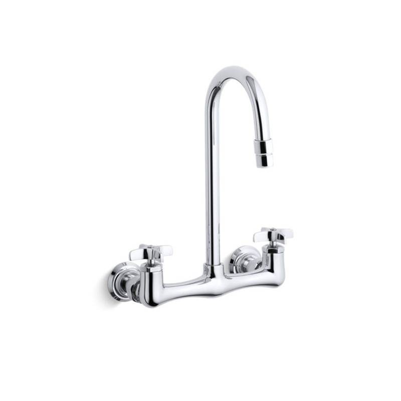 Kohler Triton® double cross handle utility sink faucet with gooseneck spout