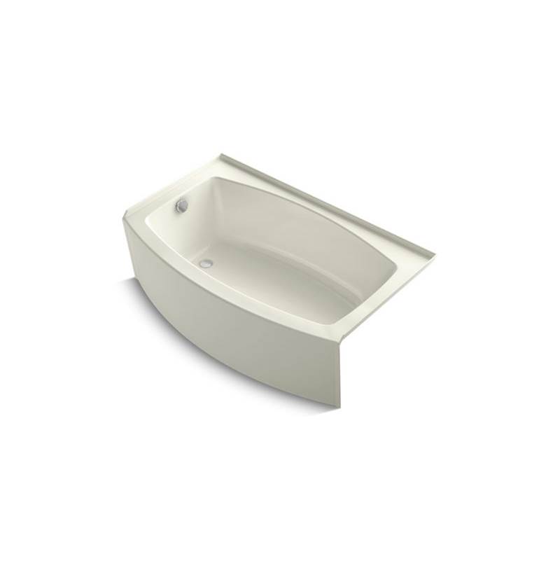 Kohler Expanse® 60'' x 30'' curved alcove bath with integral flange and left-hand drain