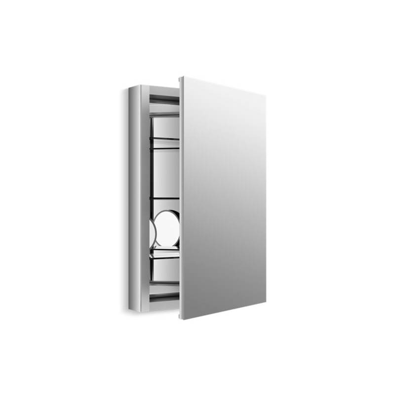 Kohler Verdera® 20'' W x 30'' H aluminum medicine cabinet with adjustable magnifying mirror and slow-close door
