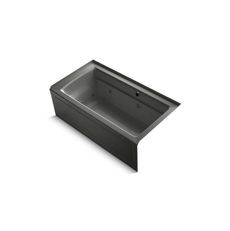 Kohler Archer® 60'' x 32'' alcove whirlpool bath with Bask® heated surface, integral apron, integral flange and right-hand drain
