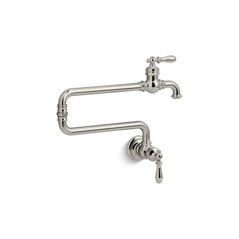Kohler Artifacts® single-hole wall-mount pot filler kitchen sink faucet with 22'' extended spout
