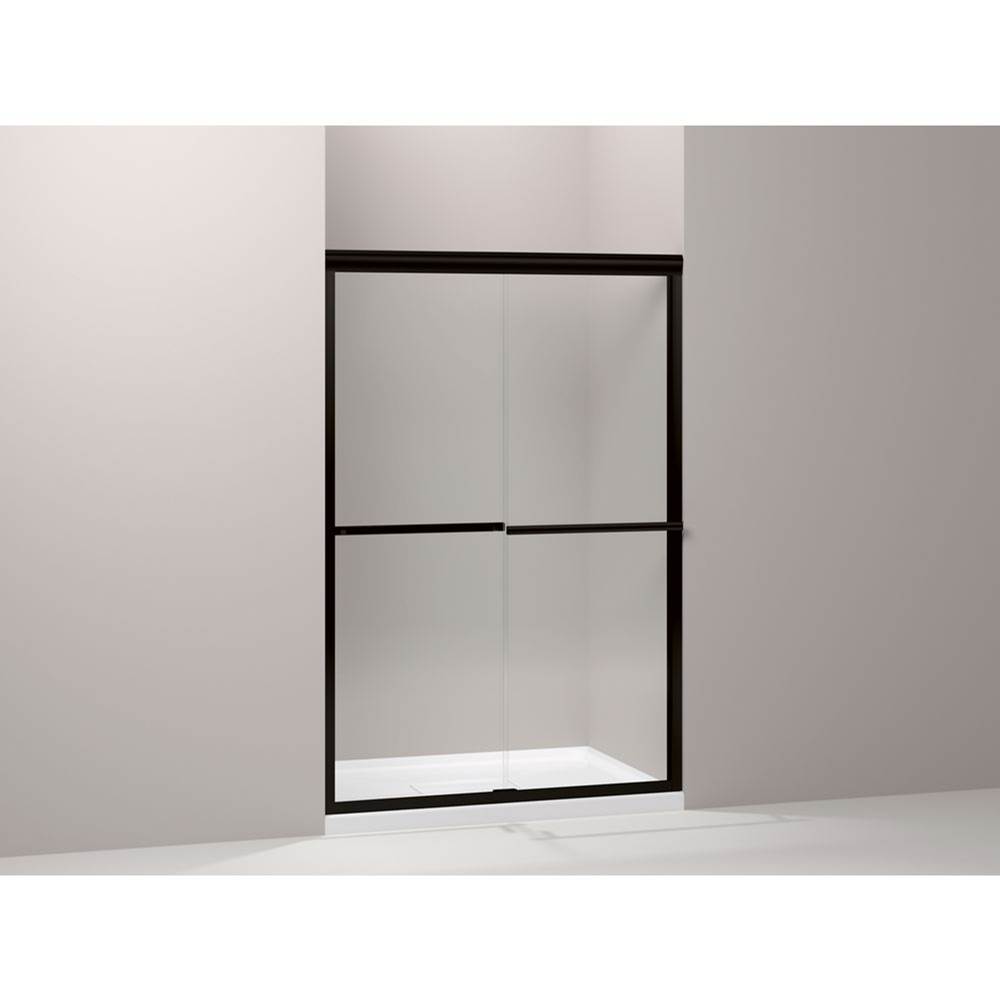 Kohler Gradient® Sliding shower door, 70-1/16'' H x 42-5/8 - 47-5/8'' W, with 1/4'' thick Crystal Clear glass