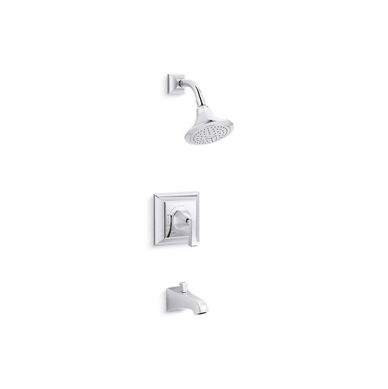 Kohler Memoirs® Stately Rite-Temp® bath and shower valve trim with Deco lever handle, spout and 2.5 gpm showerhead