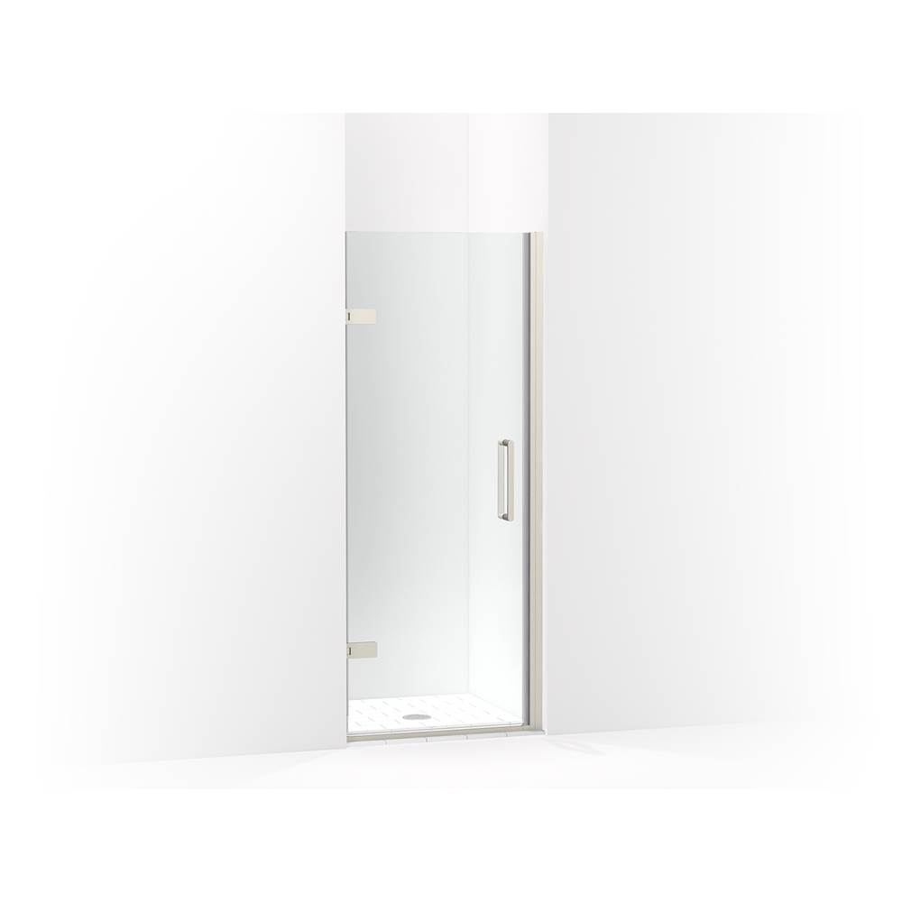 Kohler Composed® Frameless pivot shower door, 71-5/8'' H x 29-5/8 - 30-3/8'' W, with 3/8'' thick Crystal Clear glass