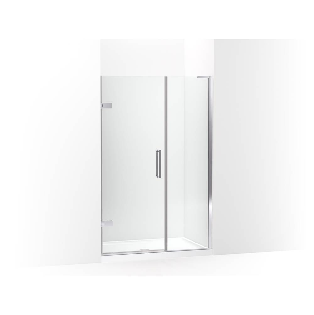 Kohler Composed® Frameless pivot shower door, 71-3/4'' H x 45-1/4 - 46'' W, with 3/8'' thick Crystal Clear glass