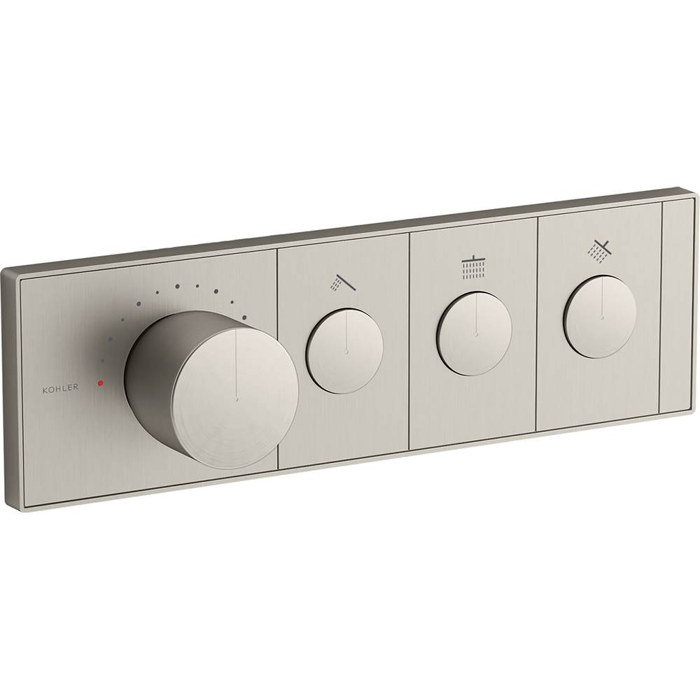 Kohler Anthem Three-Outlet Thermostatic Valve Control Panel With Recessed Push-Buttons