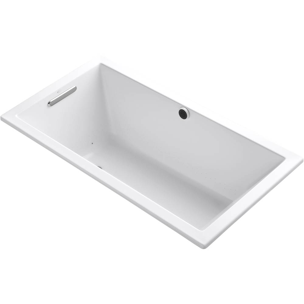 Kohler Underscore® Rectangle 60'' x 32'' Heated BubbleMassage™ air bath with end drain