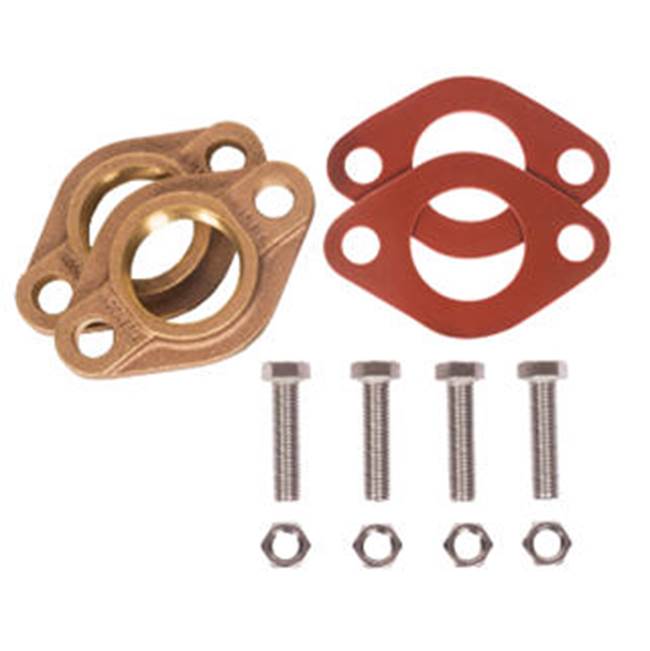 Matco Norca Lead Free 2'' Brz Oval Meter Flange Kit Includes 2 Flanges, 2 Full Face Red Rubber Gaskets And 4 Bolts And 4 Nuts (Ss304)