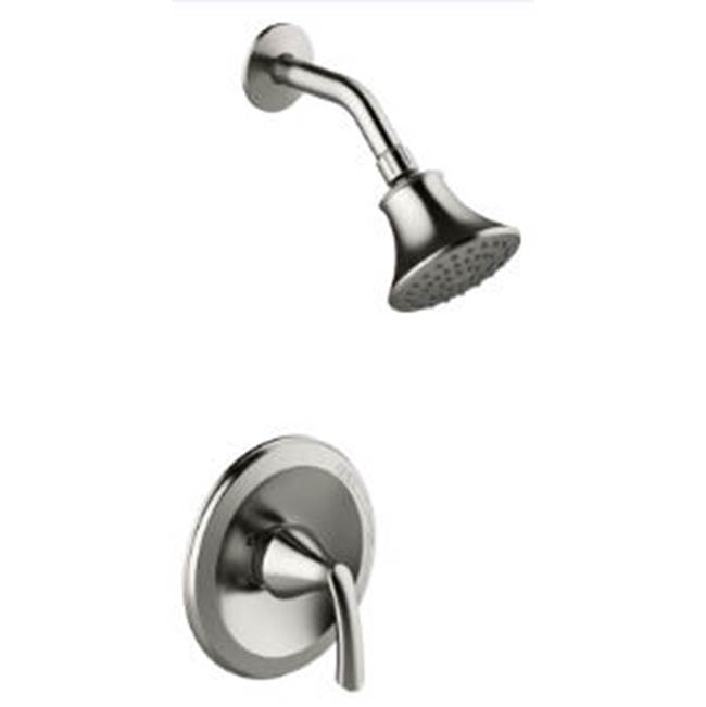 Matco Norca Single Handle Bn Shower Trim Only, Metal Slip On Diverter Spout, Metal Lever Handle, Showerhead With Brass Ball Joint, Less Rough-In Valve, Job Pack