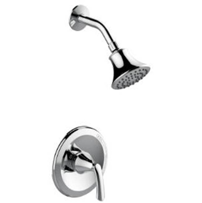 Matco Norca Single Handle Cp Shower Trim Only, Metal Slip On Diverter Spout, Metal Lever Handle, Showerhead With Brass Ball Joint, Less Rough-In Valve, Job Pack