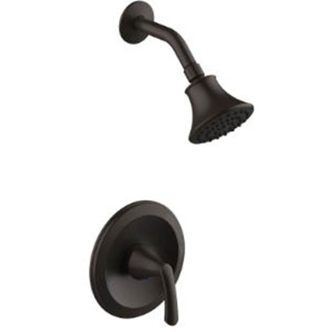 Matco Norca Single Handle Oil Rubbed Bronze Shower Trim Only, Metal Lever Handle, Showerhead With Brass Ball Joint, Less Rough-In Valve, Job Pack