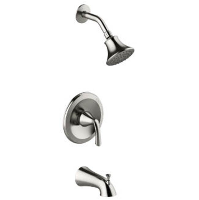 Matco Norca Sgl Hndle Bn Tub and Shower Trim Only, Metal Slip On Diverter Spout, Metal Lever Hndle, Showerhead With Brass Ball Joint, Less Rough-In Valve