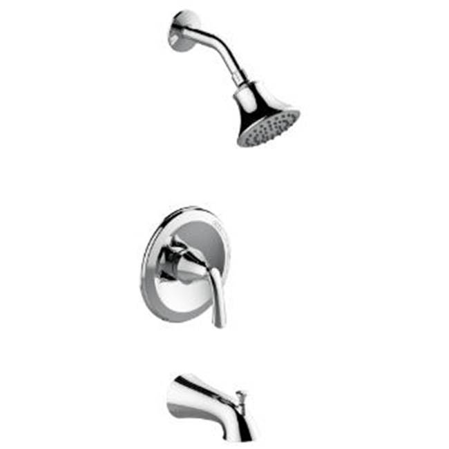 Matco Norca Sgl Hndle Cp Tub and Shower Trim Only, Metal Slip On Diverter Spout, Metal Lever Hndle, Showerhead With Brass Ball Joint, Less Rough-In Valve