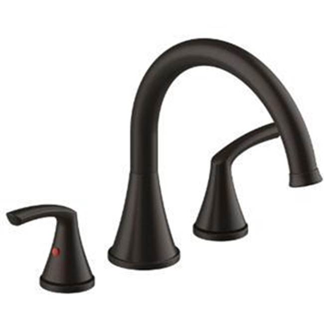 Matco Norca Two Handle Oil Rubbed Bronze Roman Tub Faucet, Metal Lever Handles, Ceramic Cartridge, High Flow, Loose Brass Rough In Valve With Brass Test Plug