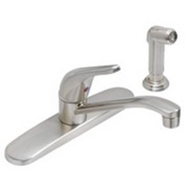 Matco Norca 8'' Single Lever Deck Faucet W/Brushed Nickel Spray Solid Lever Handle-Euro Design Satin Nickel