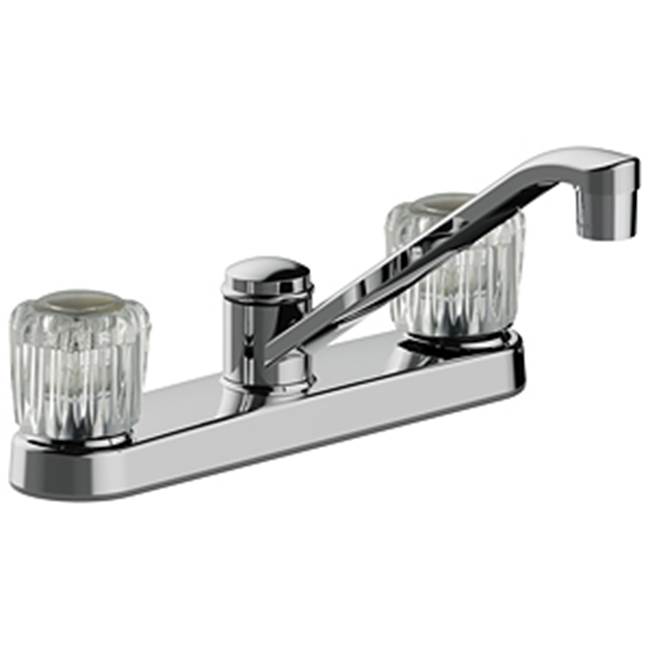 Matco Norca Two Handle Kitchen Faucet, Acylic Handles, Three Hole Mount, Quick Mount Installation, Washerless, 1.5 Gpm, Chrome