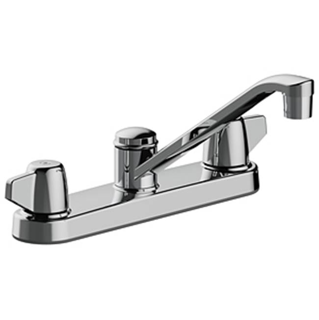 Matco Norca Two Handle Kitchen Faucet, Three Hole Mount, Quick Mount Installation, Washerless, 1.5 Gpm, Chrome
