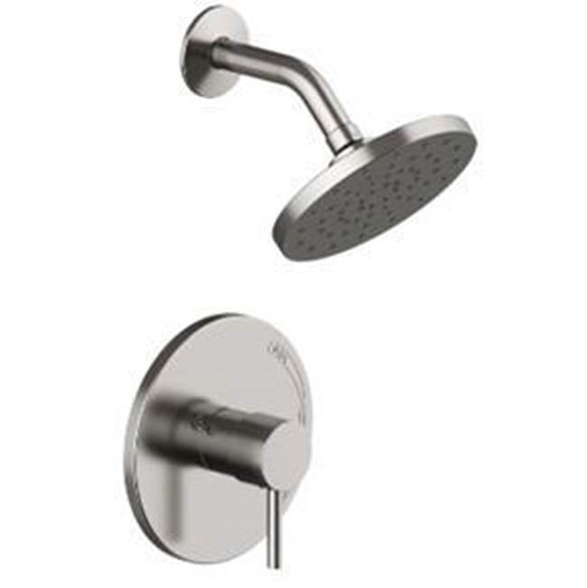 Matco Norca Shower Trim Only, 6'' Showerhead With Metal Ball Joint, Metal Lever Handle, Job Pack, Brushed Nickel